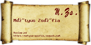Mátyus Zsófia névjegykártya