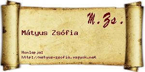 Mátyus Zsófia névjegykártya