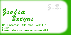 zsofia matyus business card